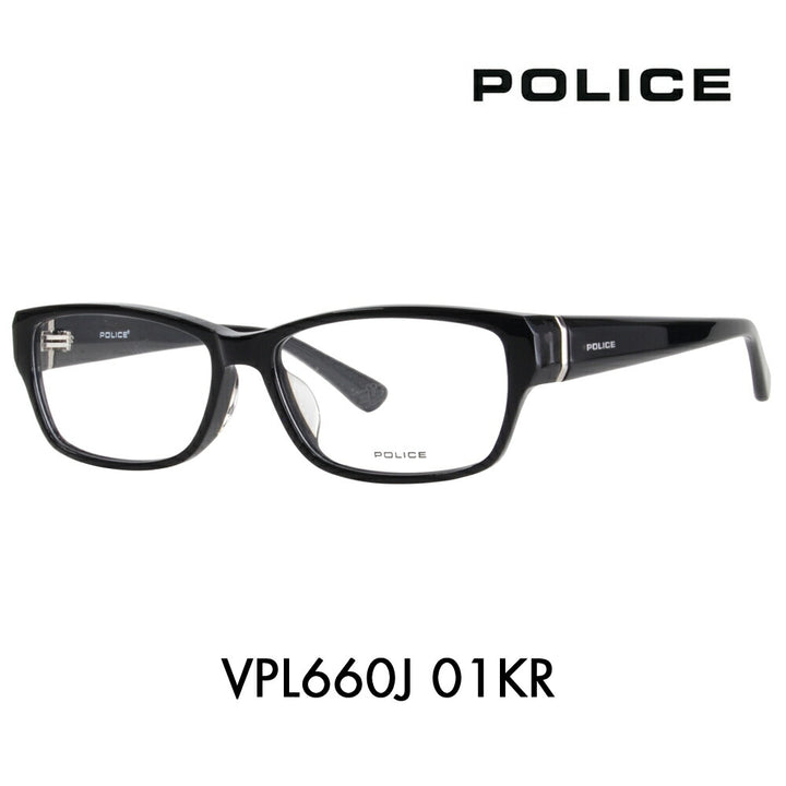 【正規品販売店】度なし1.55レンズ交換+0円 ポリス メガネ フレーム VPL660J 01KR 55 POLICE スクエア セル アセテート 伊達眼鏡 メガネ