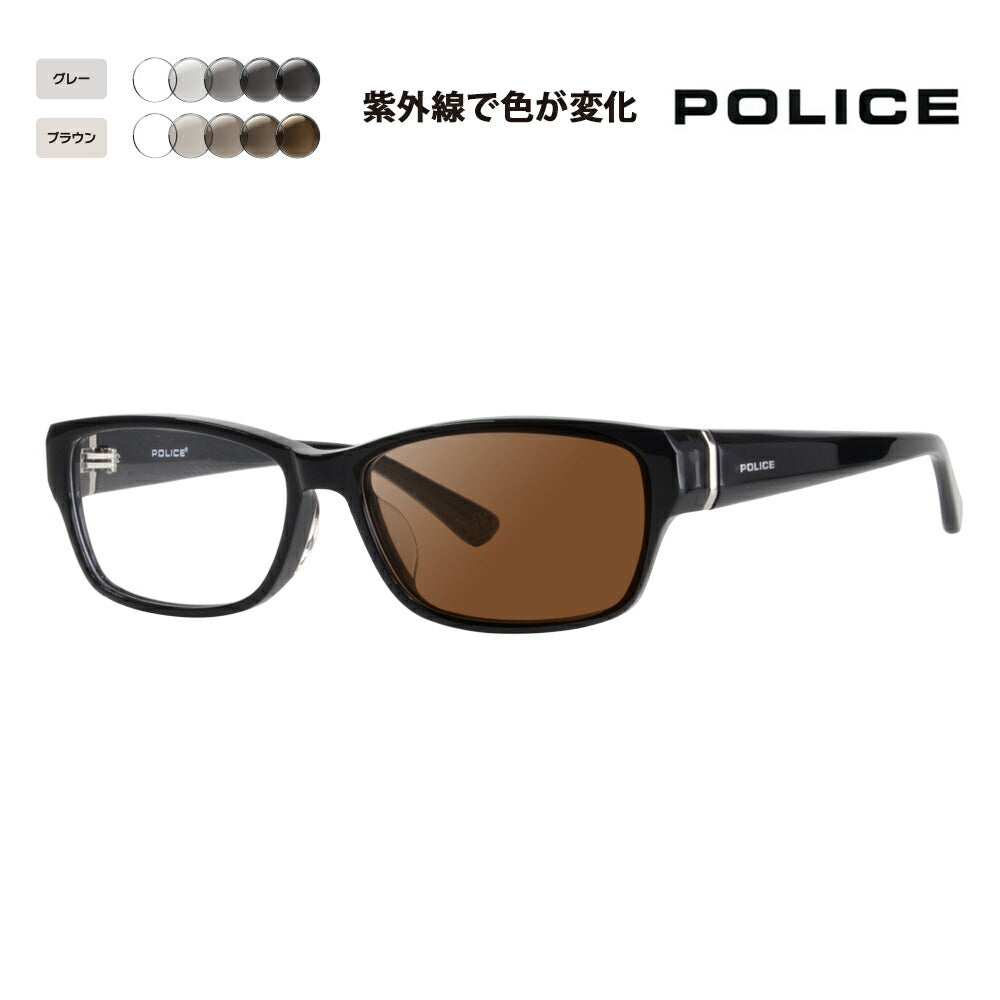 【正規品販売店】ポリス メガネ フレーム サングラス 調光レンズセットVPL660J 01KR 55 POLICE スクエア セル アセテート 伊達眼鏡 メガネ