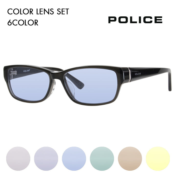 [Authorized Retailer] Police Glasses Frame Sunglasses Color Lens Set VPL660J 02GR 55 POLICE Square Cell Acetate Fashion Glasses Glasses 