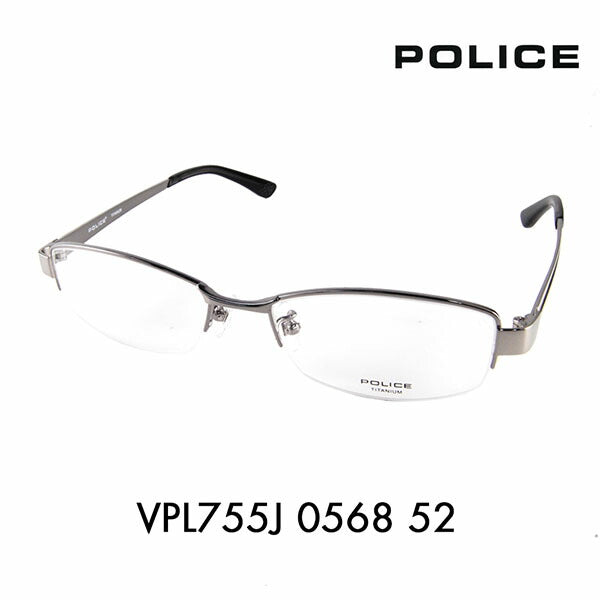 【正規品販売店】度なし1.55レンズ交換+0円 ポリス メガネ フレーム VPL755J 0568 52 POLICE スクエア ナイロール 伊達眼鏡 メガネ