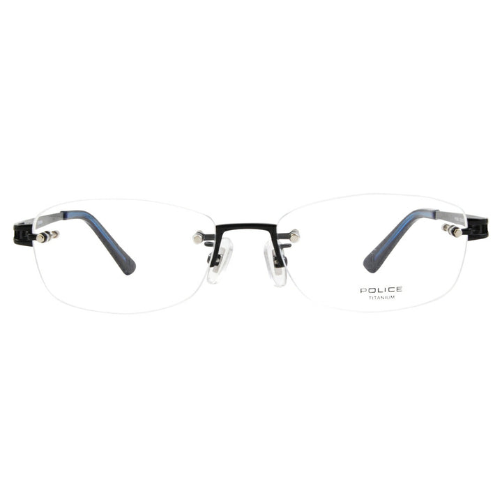 [Authorized Retailer] Police Eyeglasses Frame VPL943J 0530 54 POLICE Square Rimless Two-Point Frameless Titanium Men's Fashion Glasses Eyeglasses 