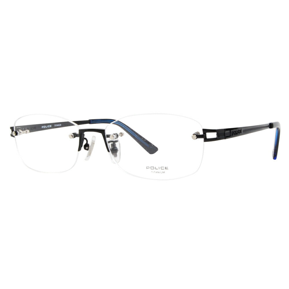 [Authorized Retailer] Police Eyeglasses Frame VPL943J 0530 54 POLICE Square Rimless Two-Point Frameless Titanium Men's Fashion Glasses Eyeglasses 