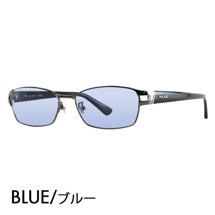 [Authorized Retailer] Police Glasses Frame Sunglasses Color Lens Set VPLA99J 0568 55 POLICE Square Full Rim Metal Titanium Fashion Glasses Glasses 