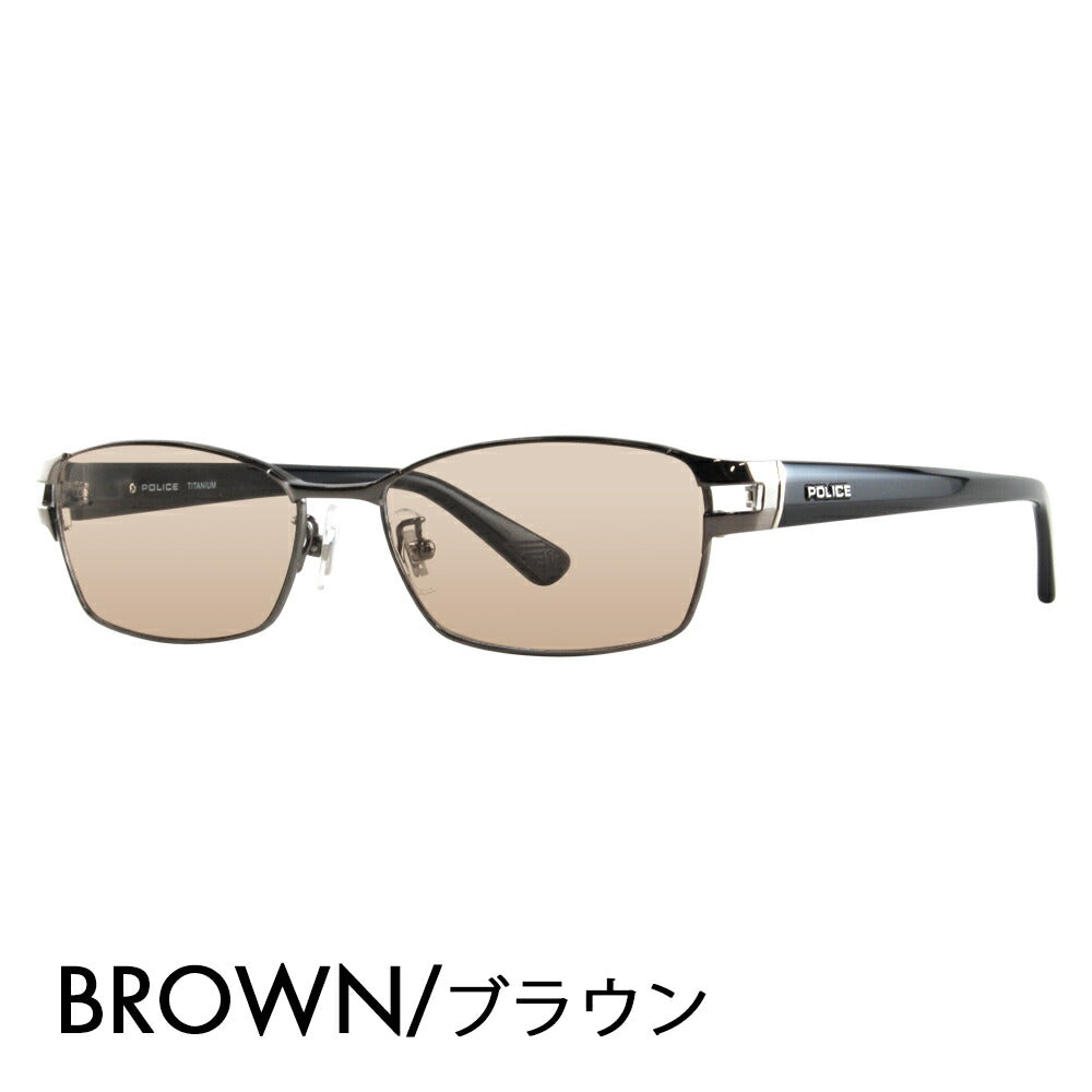 [Authorized Retailer] Police Glasses Frame Sunglasses Color Lens Set VPLA99J 0568 55 POLICE Square Full Rim Metal Titanium Fashion Glasses Glasses 