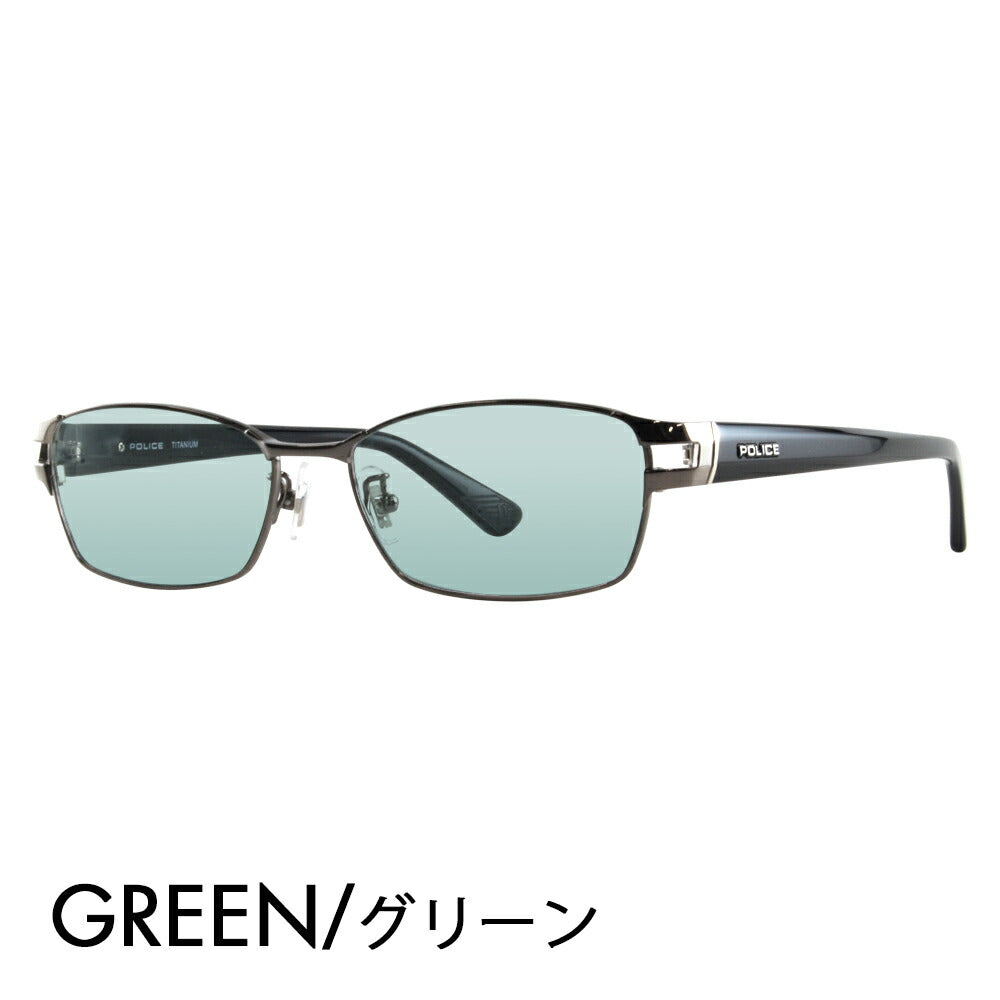 [Authorized Retailer] Police Glasses Frame Sunglasses Color Lens Set VPLA99J 0568 55 POLICE Square Full Rim Metal Titanium Fashion Glasses Glasses 