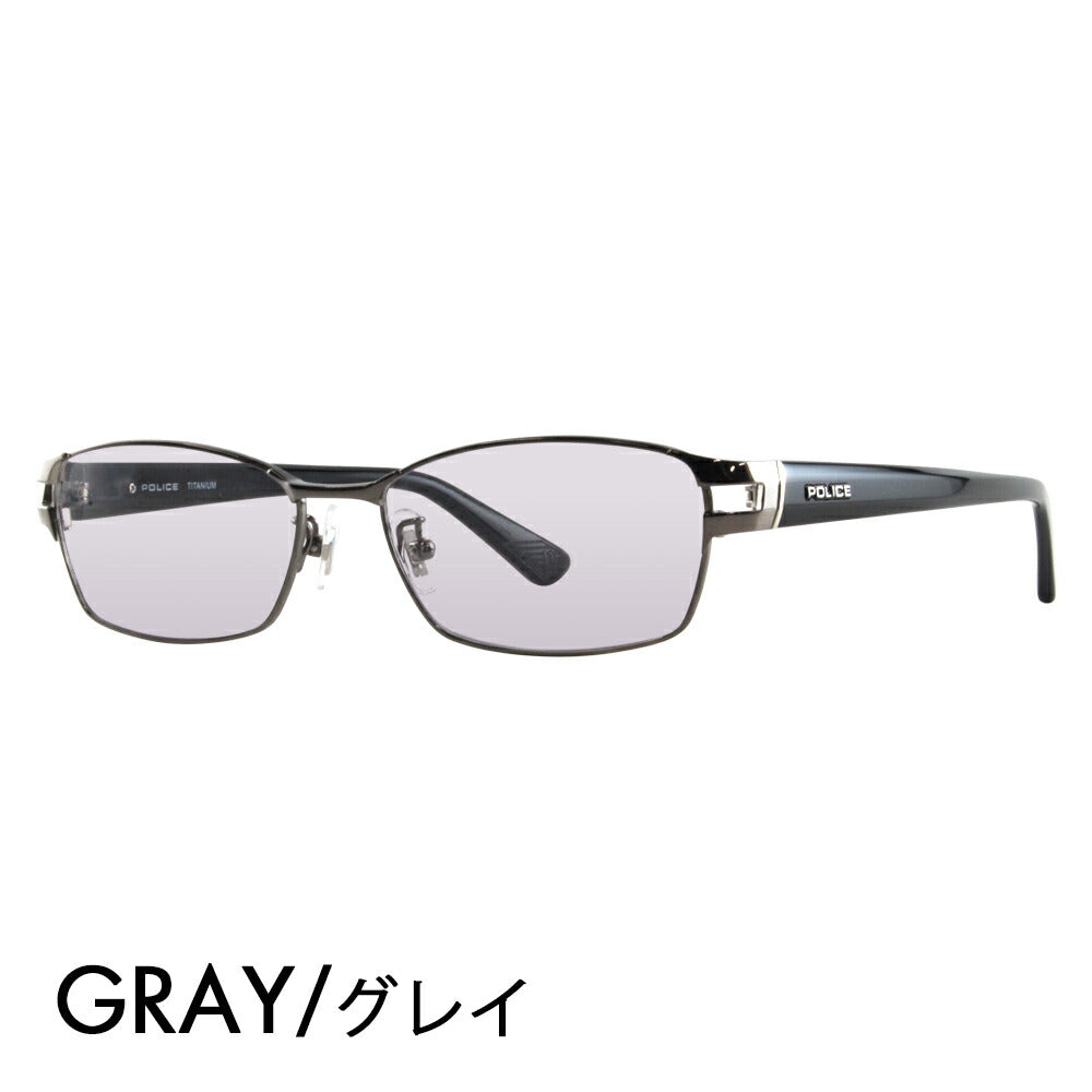 [Authorized Retailer] Police Glasses Frame Sunglasses Color Lens Set VPLA99J 0568 55 POLICE Square Full Rim Metal Titanium Fashion Glasses Glasses 