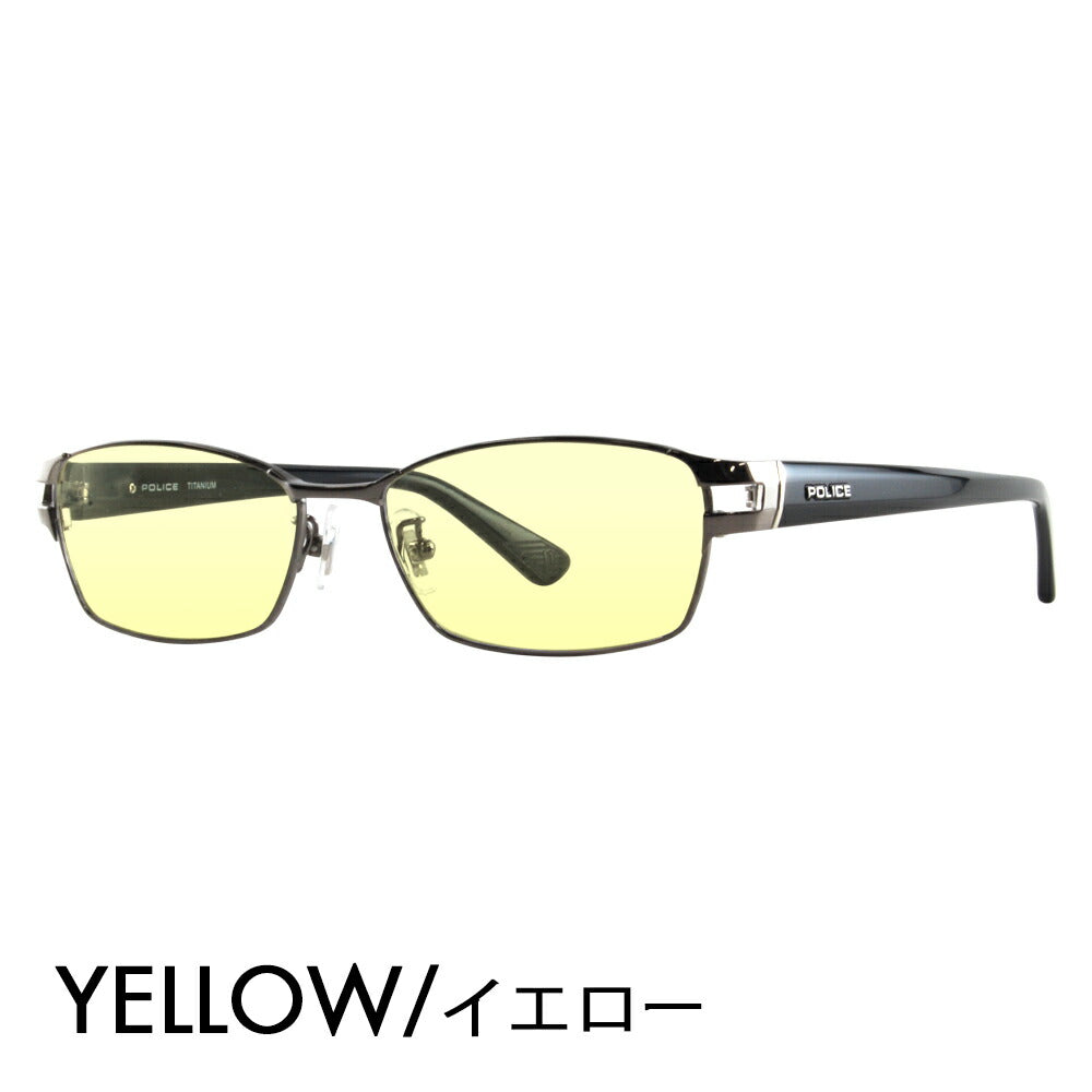 [Authorized Retailer] Police Glasses Frame Sunglasses Color Lens Set VPLA99J 0568 55 POLICE Square Full Rim Metal Titanium Fashion Glasses Glasses 