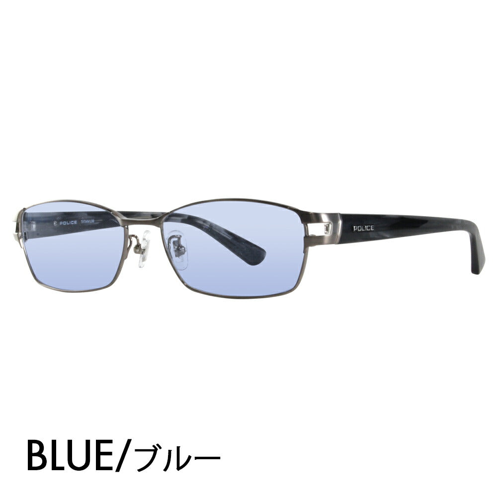 [Authorized Retailer] Police Glasses Frame Sunglasses Color Lens Set VPLA99J 0SLD 55 POLICE Square Full Rim Metal Titanium Fashion Glasses Glasses 