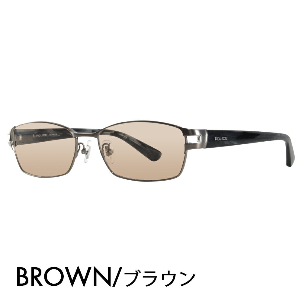 [Authorized Retailer] Police Glasses Frame Sunglasses Color Lens Set VPLA99J 0SLD 55 POLICE Square Full Rim Metal Titanium Fashion Glasses Glasses 