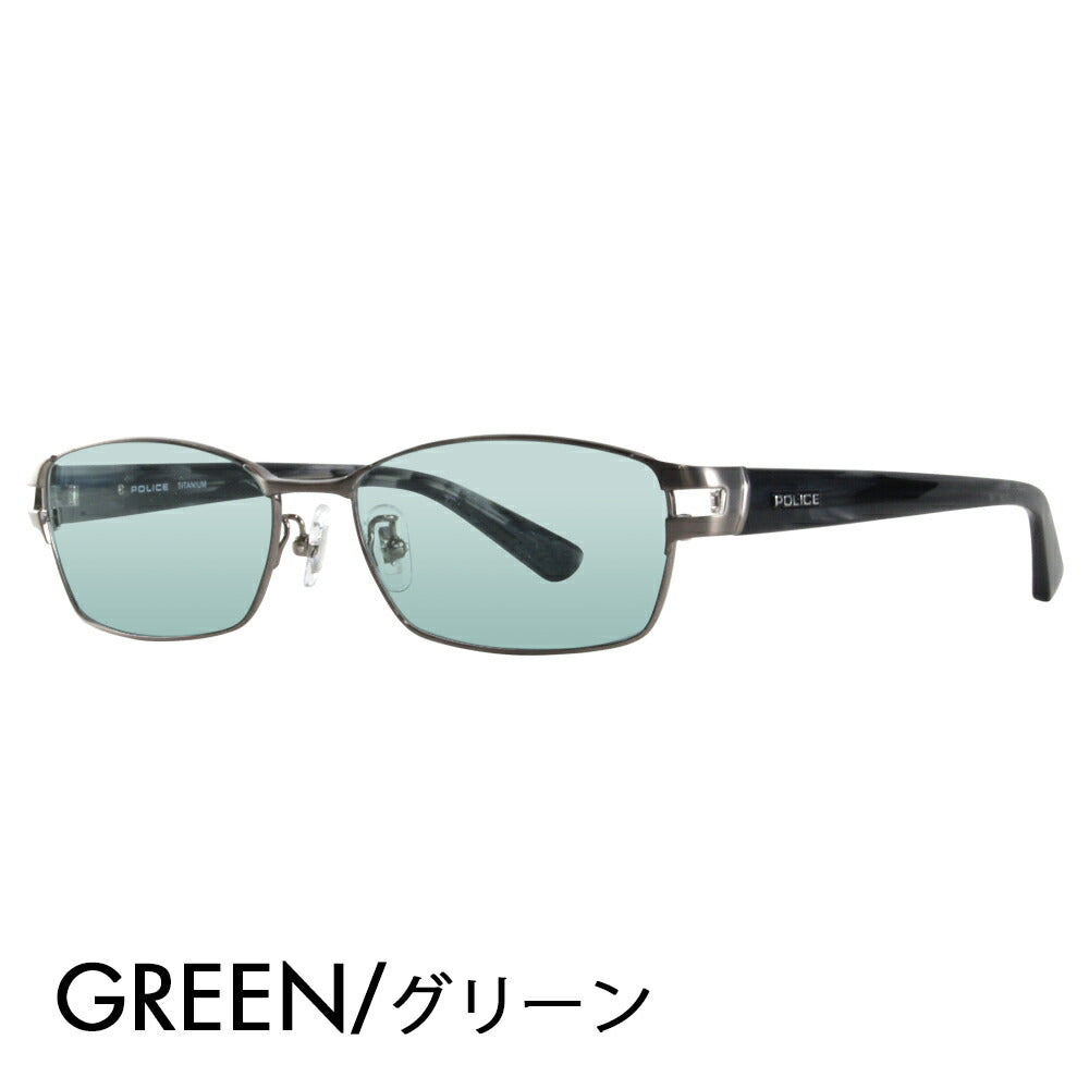 [Authorized Retailer] Police Glasses Frame Sunglasses Color Lens Set VPLA99J 0SLD 55 POLICE Square Full Rim Metal Titanium Fashion Glasses Glasses 