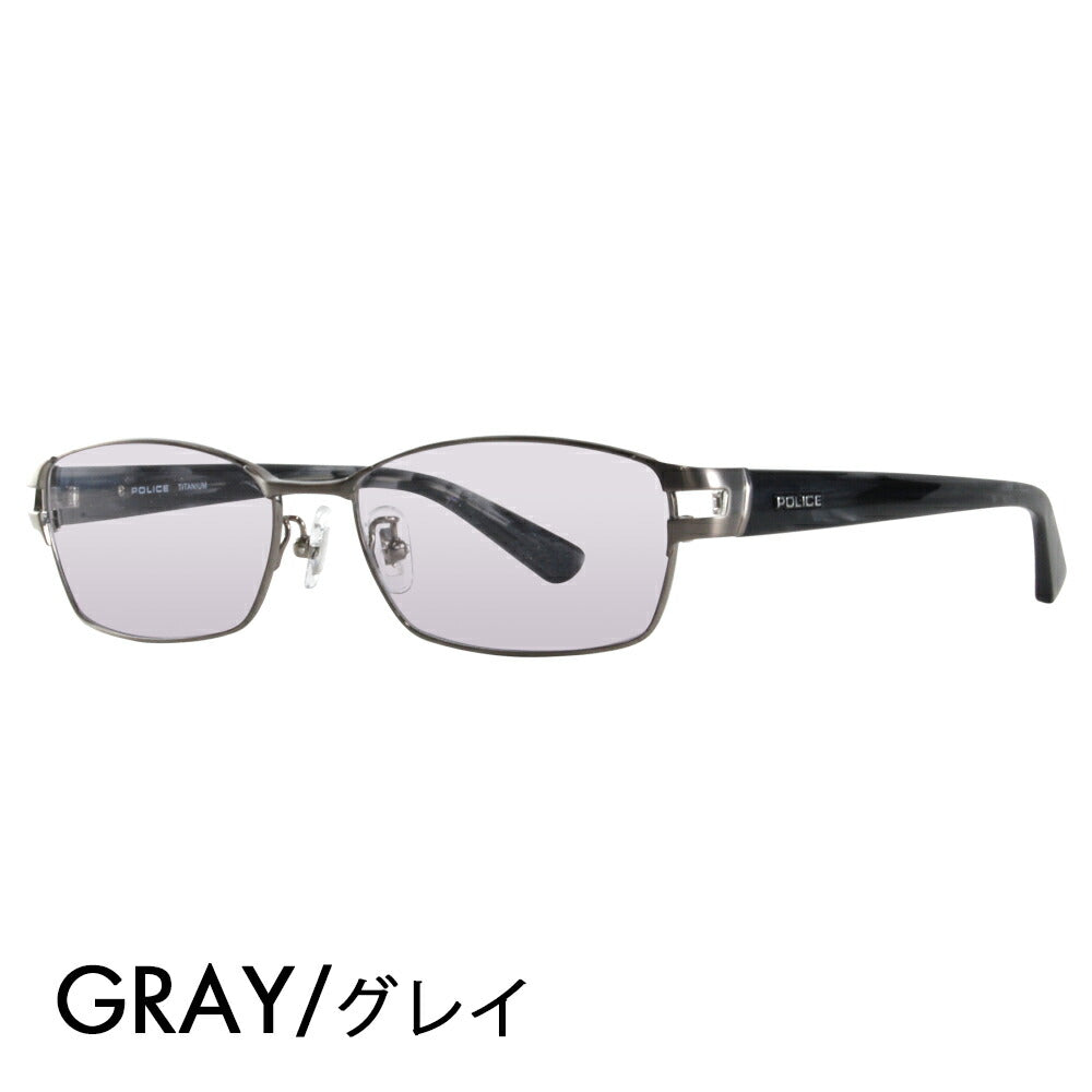 [Authorized Retailer] Police Glasses Frame Sunglasses Color Lens Set VPLA99J 0SLD 55 POLICE Square Full Rim Metal Titanium Fashion Glasses Glasses 