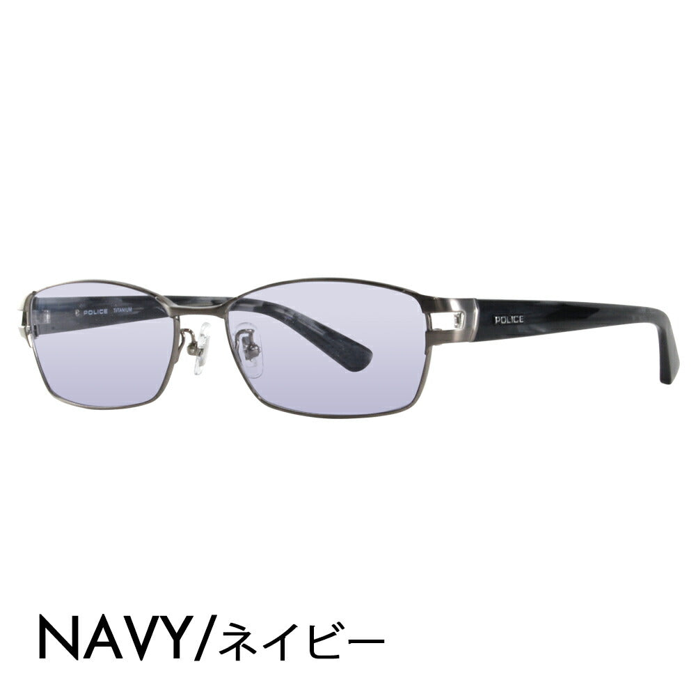 [Authorized Retailer] Police Glasses Frame Sunglasses Color Lens Set VPLA99J 0SLD 55 POLICE Square Full Rim Metal Titanium Fashion Glasses Glasses 