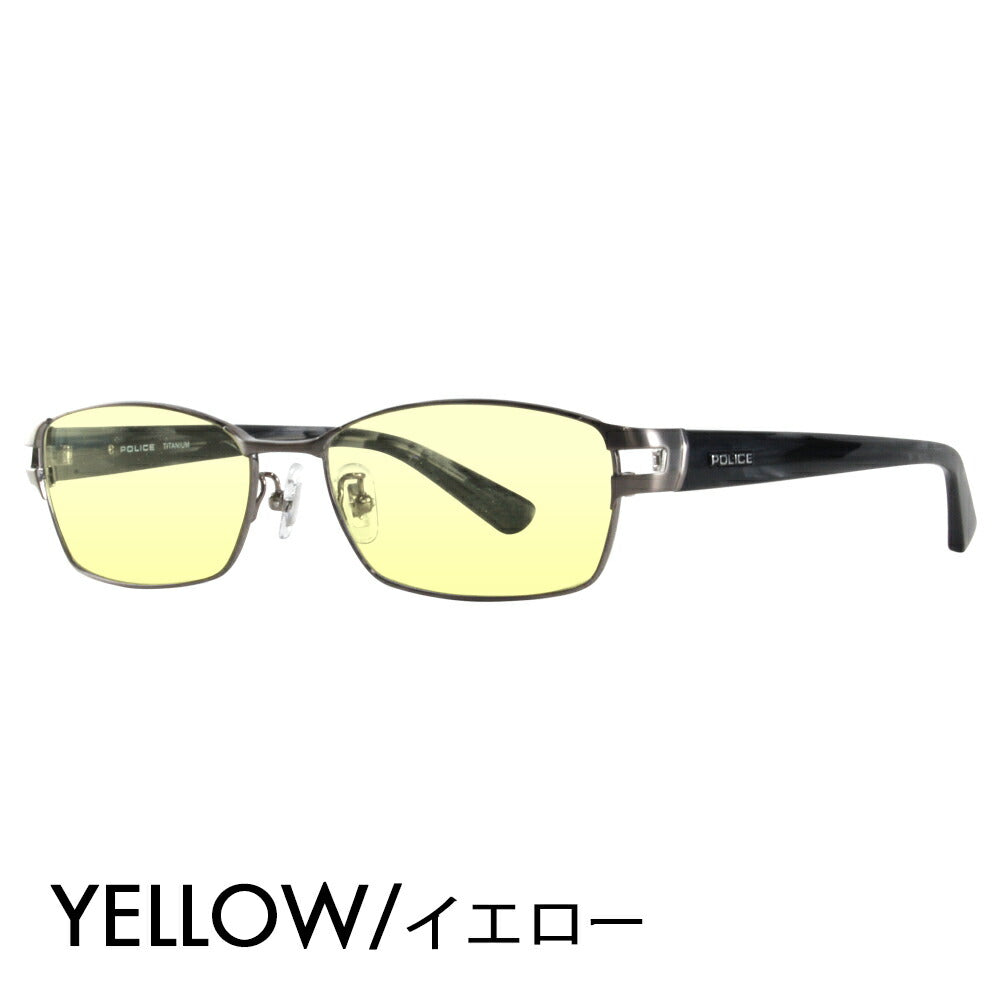 [Authorized Retailer] Police Glasses Frame Sunglasses Color Lens Set VPLA99J 0SLD 55 POLICE Square Full Rim Metal Titanium Fashion Glasses Glasses 