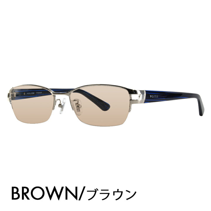 [Authorized Retailer] Police Glasses Frame Sunglasses Color Lens Set VPLB01J 0579 54 POLICE Square Nylon Metal Titanium Fashion Glasses Glasses 