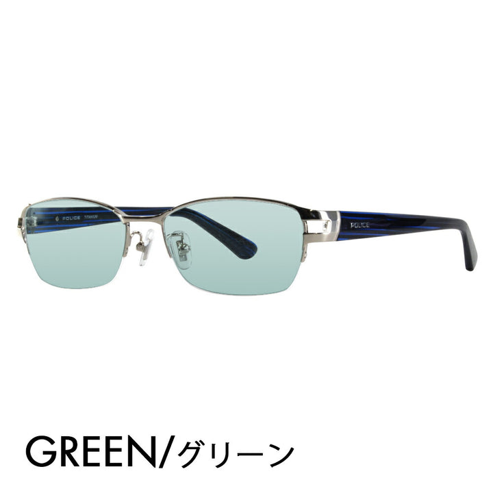 [Authorized Retailer] Police Glasses Frame Sunglasses Color Lens Set VPLB01J 0579 54 POLICE Square Nylon Metal Titanium Fashion Glasses Glasses 