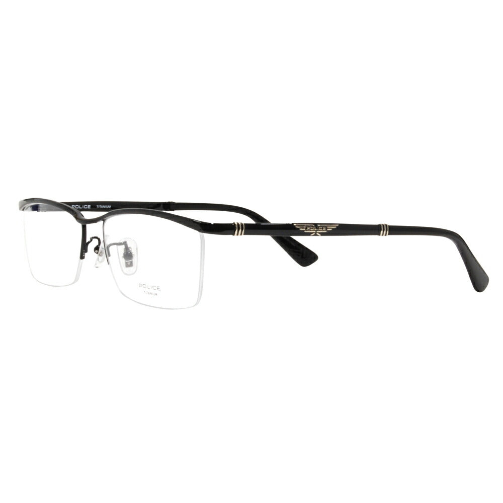 [Authorized Retailer] Police Glasses Frame Sunglasses Photochromic Lens Set VPLB04J 0530 56 POLICE Square Half Rim Nylor Titanium Fashion Glasses Glasses 