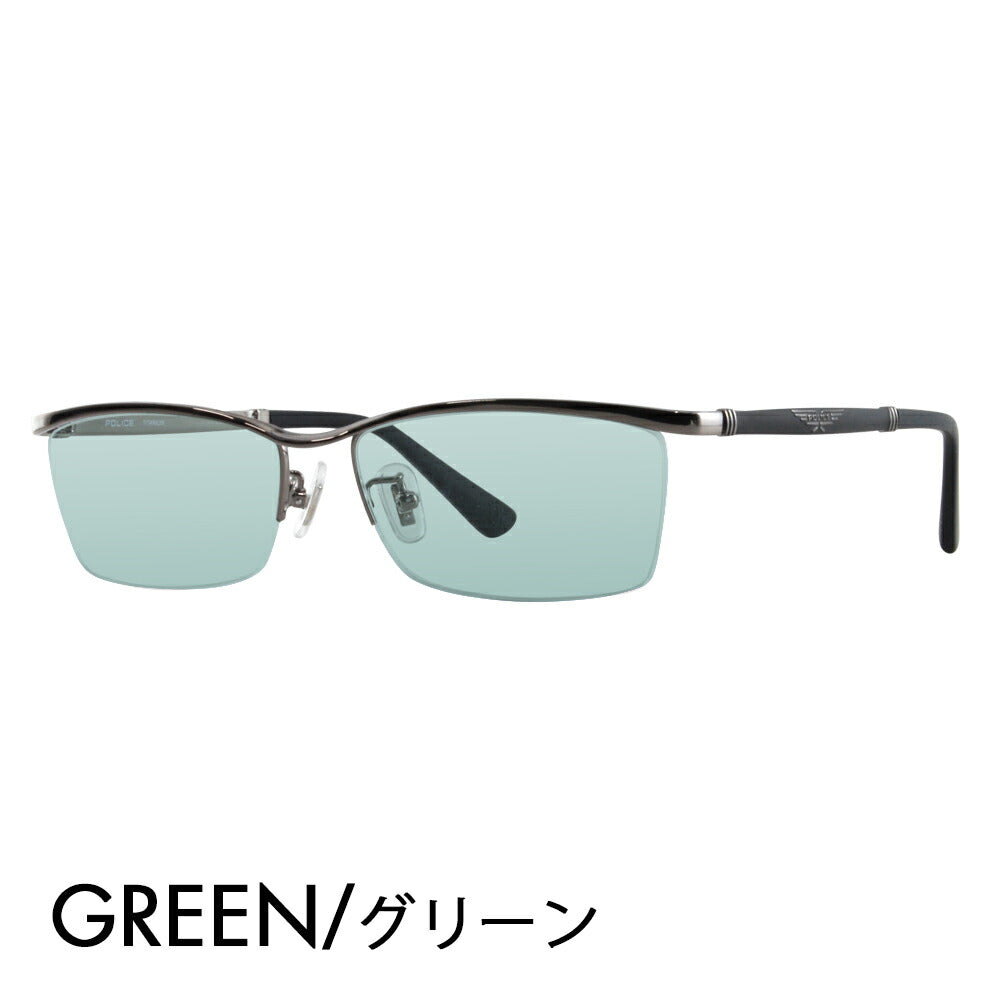 [Authorized Retailer] Police Glasses Frame Sunglasses Color Lens Set VPLB04J 0568 56 POLICE Square Half Rim Nylor Titanium Fashion Glasses Glasses 