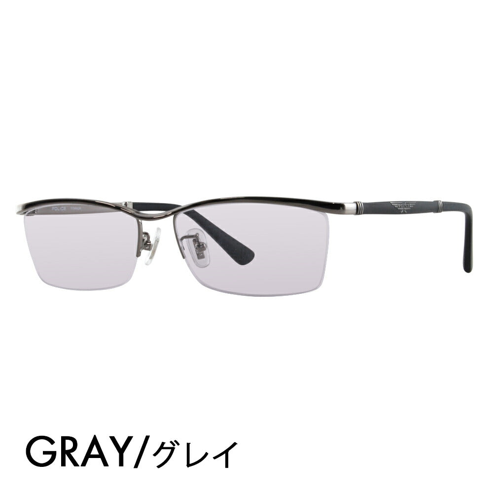 [Authorized Retailer] Police Glasses Frame Sunglasses Color Lens Set VPLB04J 0568 56 POLICE Square Half Rim Nylor Titanium Fashion Glasses Glasses 