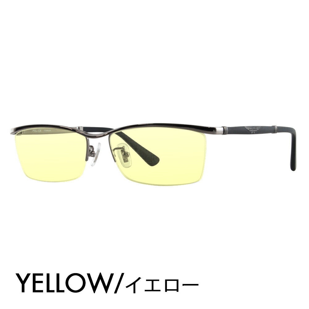 [Authorized Retailer] Police Glasses Frame Sunglasses Color Lens Set VPLB04J 0568 56 POLICE Square Half Rim Nylor Titanium Fashion Glasses Glasses 