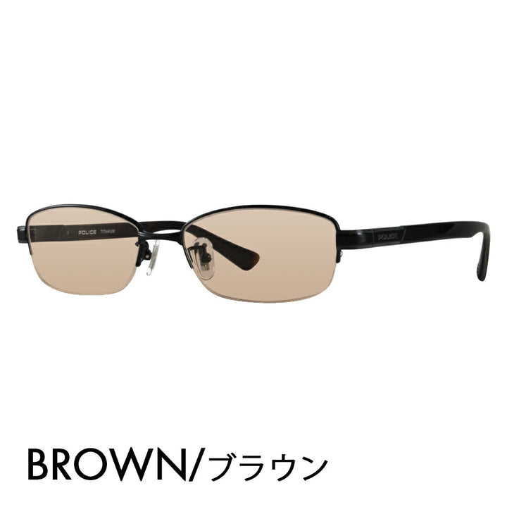 [Authorized Retailer] Police Glasses Frame Sunglasses Color Lens Set VPLC95J 0530 53 POLICE Square Half Rim Nylor Metal Titanium Fashion Glasses Glasses 