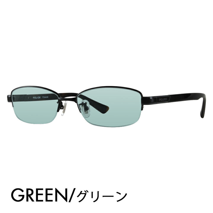 [Authorized Retailer] Police Glasses Frame Sunglasses Color Lens Set VPLC95J 0530 53 POLICE Square Half Rim Nylor Metal Titanium Fashion Glasses Glasses 