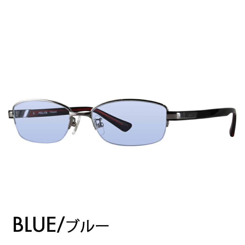 [Authorized Retailer] Police Glasses Frame Sunglasses Color Lens Set VPLC95J 0568 53 POLICE Square Half Rim Nylor Metal Titanium Fashion Glasses Glasses 