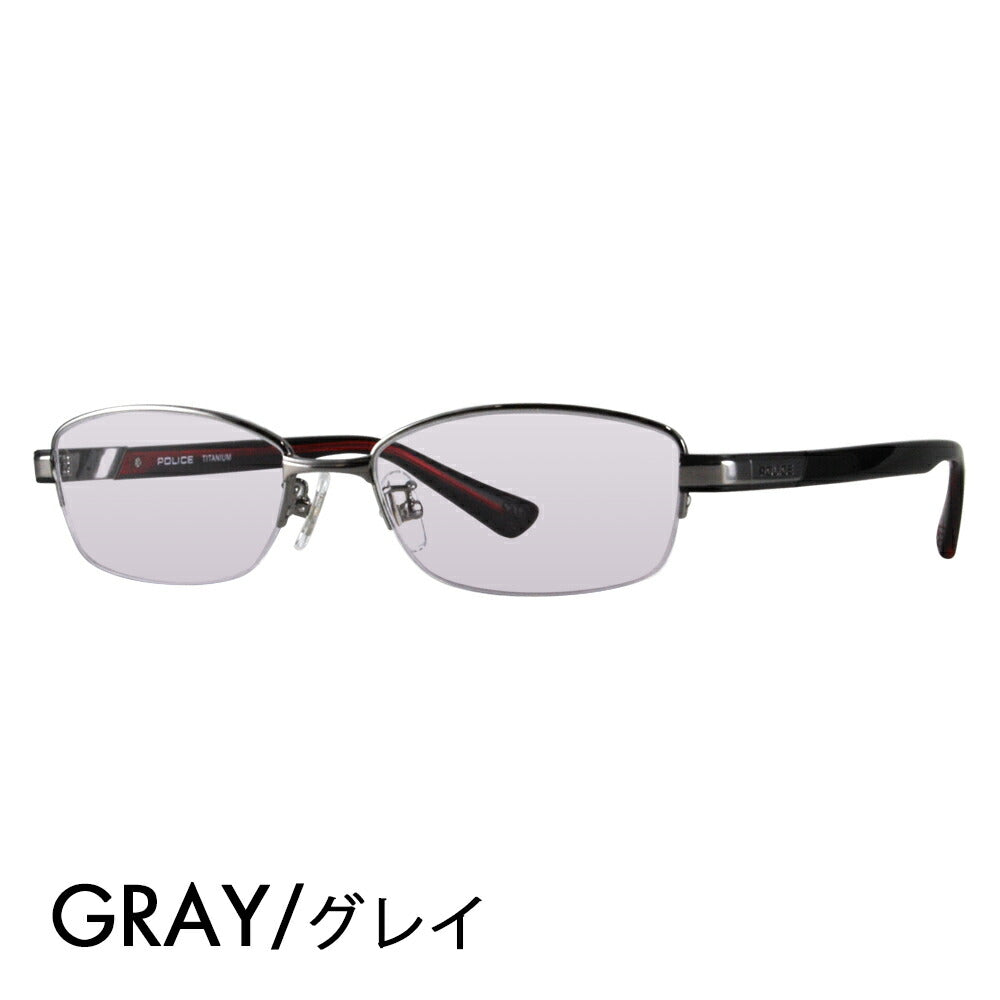 [Authorized Retailer] Police Glasses Frame Sunglasses Color Lens Set VPLC95J 0568 53 POLICE Square Half Rim Nylor Metal Titanium Fashion Glasses Glasses 