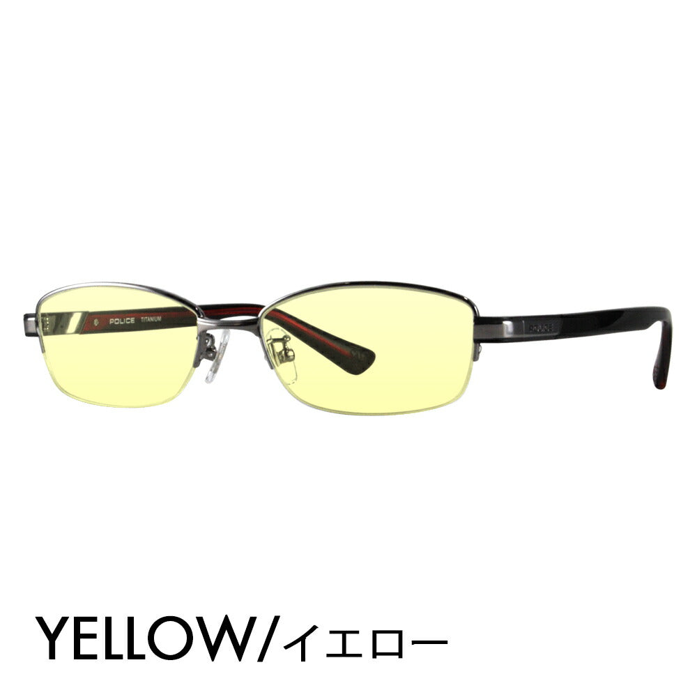 [Authorized Retailer] Police Glasses Frame Sunglasses Color Lens Set VPLC95J 0568 53 POLICE Square Half Rim Nylor Metal Titanium Fashion Glasses Glasses 