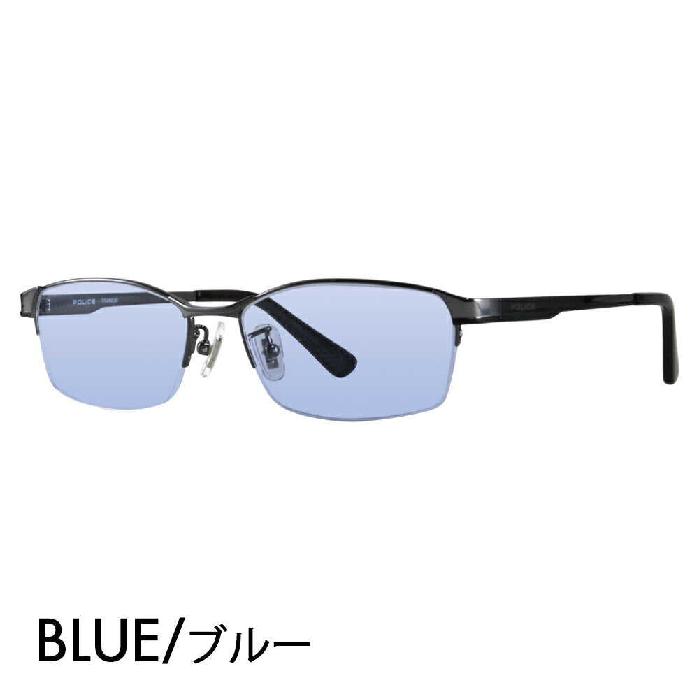 [Authorized Retailer] Police Glasses Frame Sunglasses Color Lens Set VPLC97J 0568 54 POLICE Square Half Rim Nylor Metal Titanium Fashion Glasses Glasses 