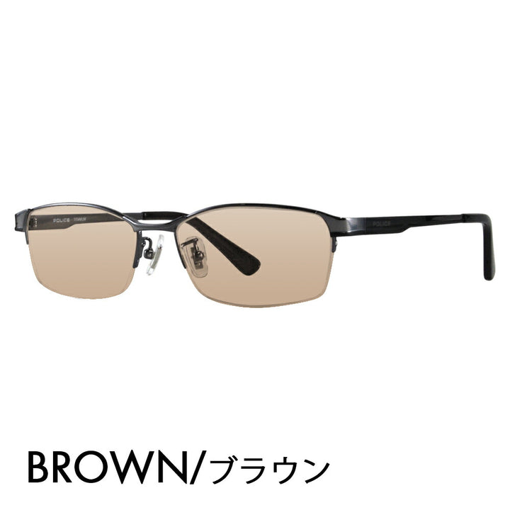 [Authorized Retailer] Police Glasses Frame Sunglasses Color Lens Set VPLC97J 0568 54 POLICE Square Half Rim Nylor Metal Titanium Fashion Glasses Glasses 