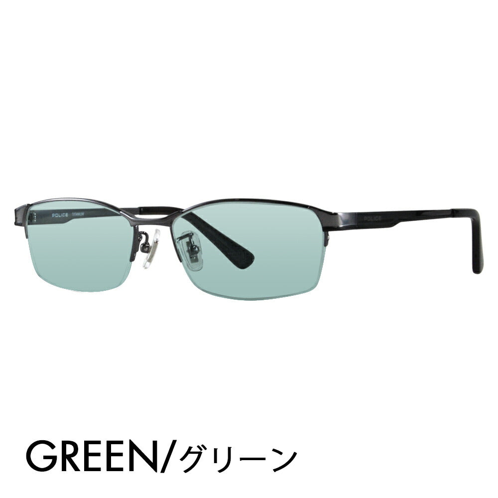 [Authorized Retailer] Police Glasses Frame Sunglasses Color Lens Set VPLC97J 0568 54 POLICE Square Half Rim Nylor Metal Titanium Fashion Glasses Glasses 