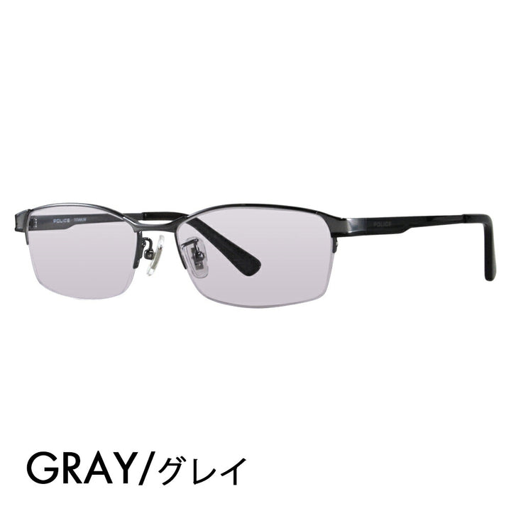 [Authorized Retailer] Police Glasses Frame Sunglasses Color Lens Set VPLC97J 0568 54 POLICE Square Half Rim Nylor Metal Titanium Fashion Glasses Glasses 