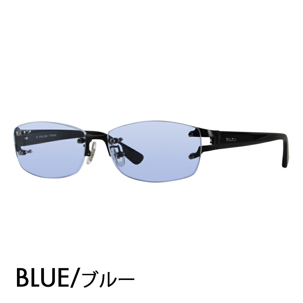 [Authorized Retailer] Police Glasses Frame Sunglasses Color Lens Set VPLC99J BK10 56 POLICE Square Rimless Two-Point Metal Titanium Fashion Glasses Glasses 