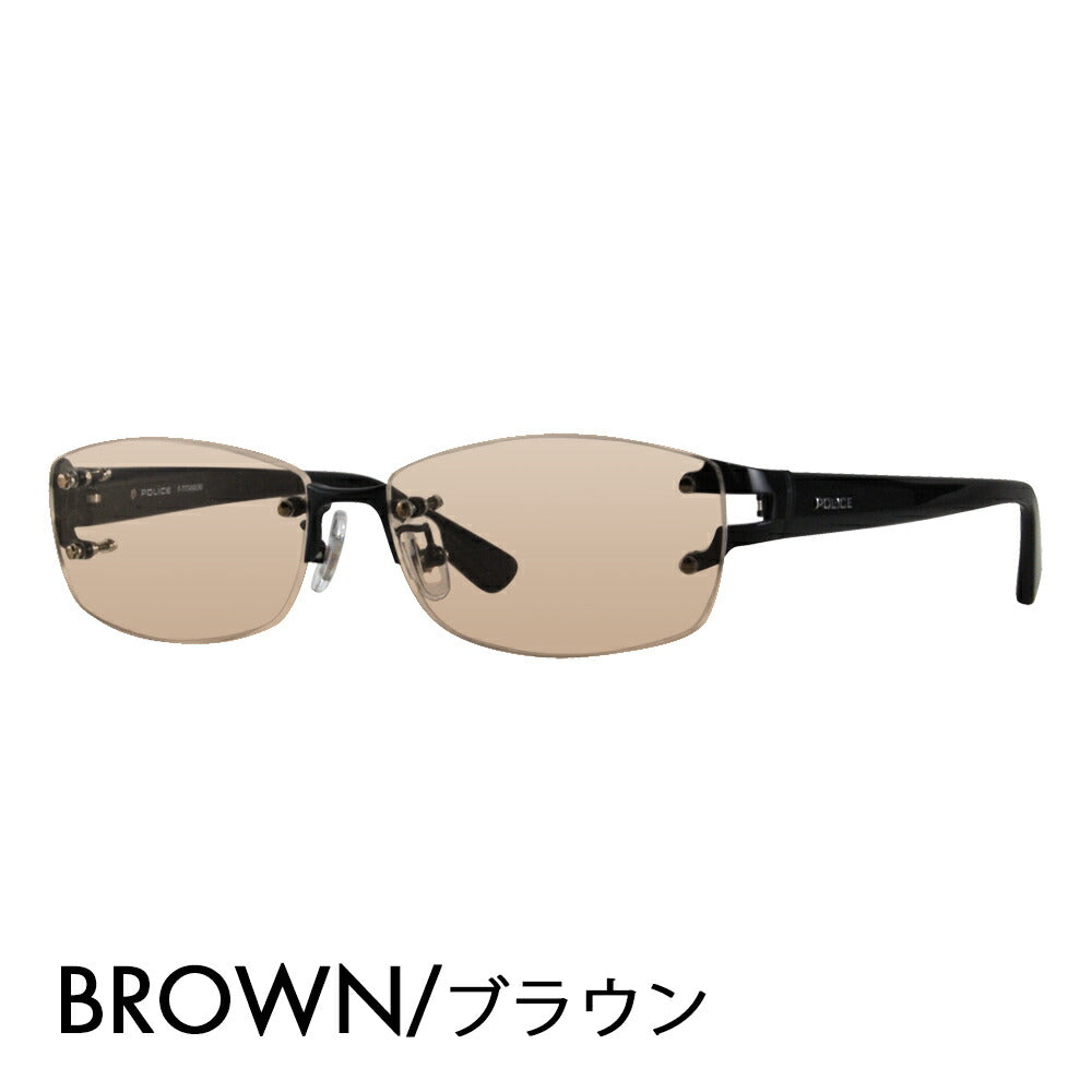 [Authorized Retailer] Police Glasses Frame Sunglasses Color Lens Set VPLC99J BK10 56 POLICE Square Rimless Two-Point Metal Titanium Fashion Glasses Glasses 