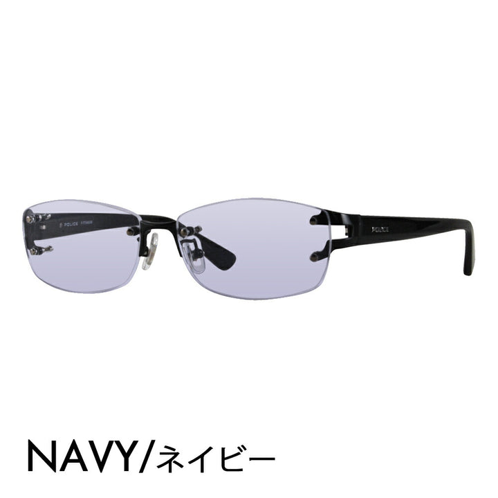 [Authorized Retailer] Police Glasses Frame Sunglasses Color Lens Set VPLC99J BK10 56 POLICE Square Rimless Two-Point Metal Titanium Fashion Glasses Glasses 