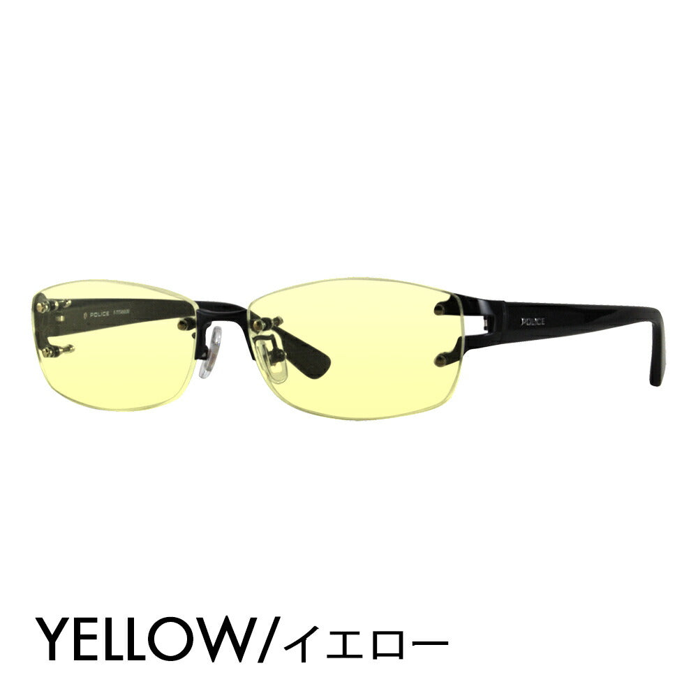 [Authorized Retailer] Police Glasses Frame Sunglasses Color Lens Set VPLC99J BK10 56 POLICE Square Rimless Two-Point Metal Titanium Fashion Glasses Glasses 