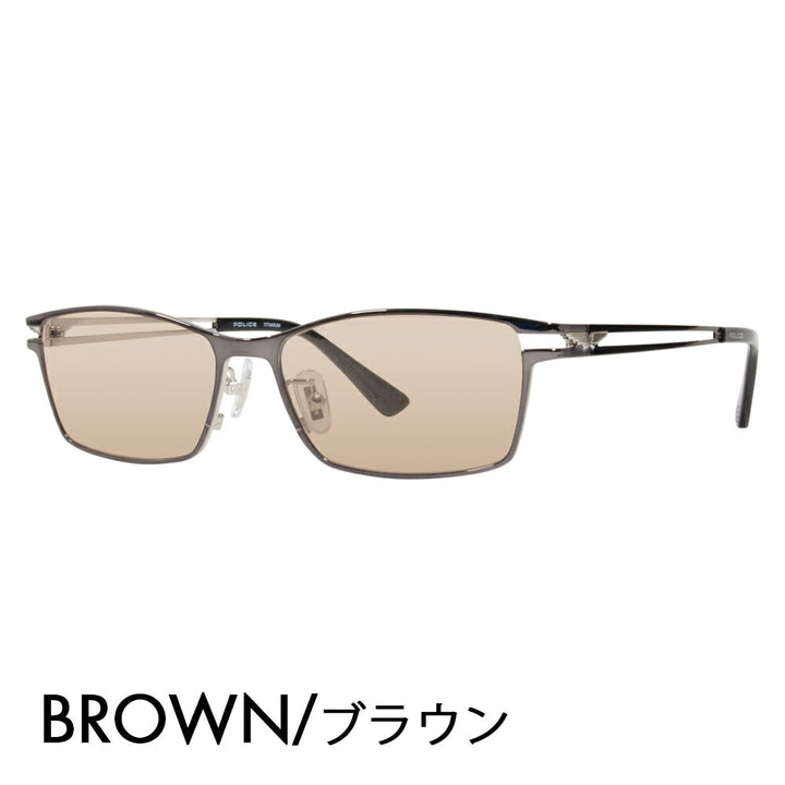 [Authorized Retailer] Police Glasses Frame Sunglasses Color Lens Set VPLD61J 0568 55 POLICE Square Metal Titanium Fashion Glasses Glasses 