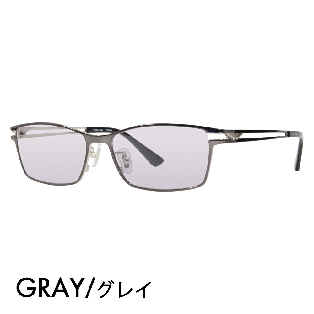 [Authorized Retailer] Police Glasses Frame Sunglasses Color Lens Set VPLD61J 0568 55 POLICE Square Metal Titanium Fashion Glasses Glasses 