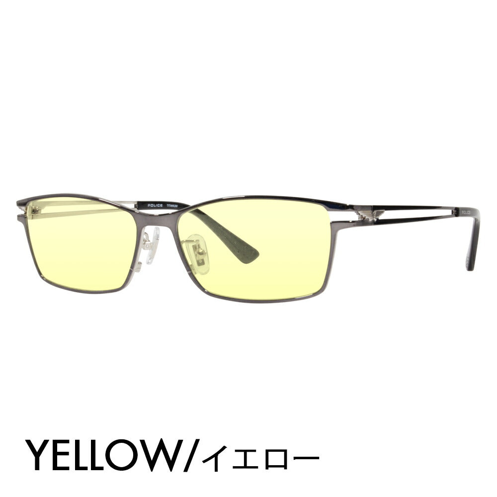 [Authorized Retailer] Police Glasses Frame Sunglasses Color Lens Set VPLD61J 0568 55 POLICE Square Metal Titanium Fashion Glasses Glasses 