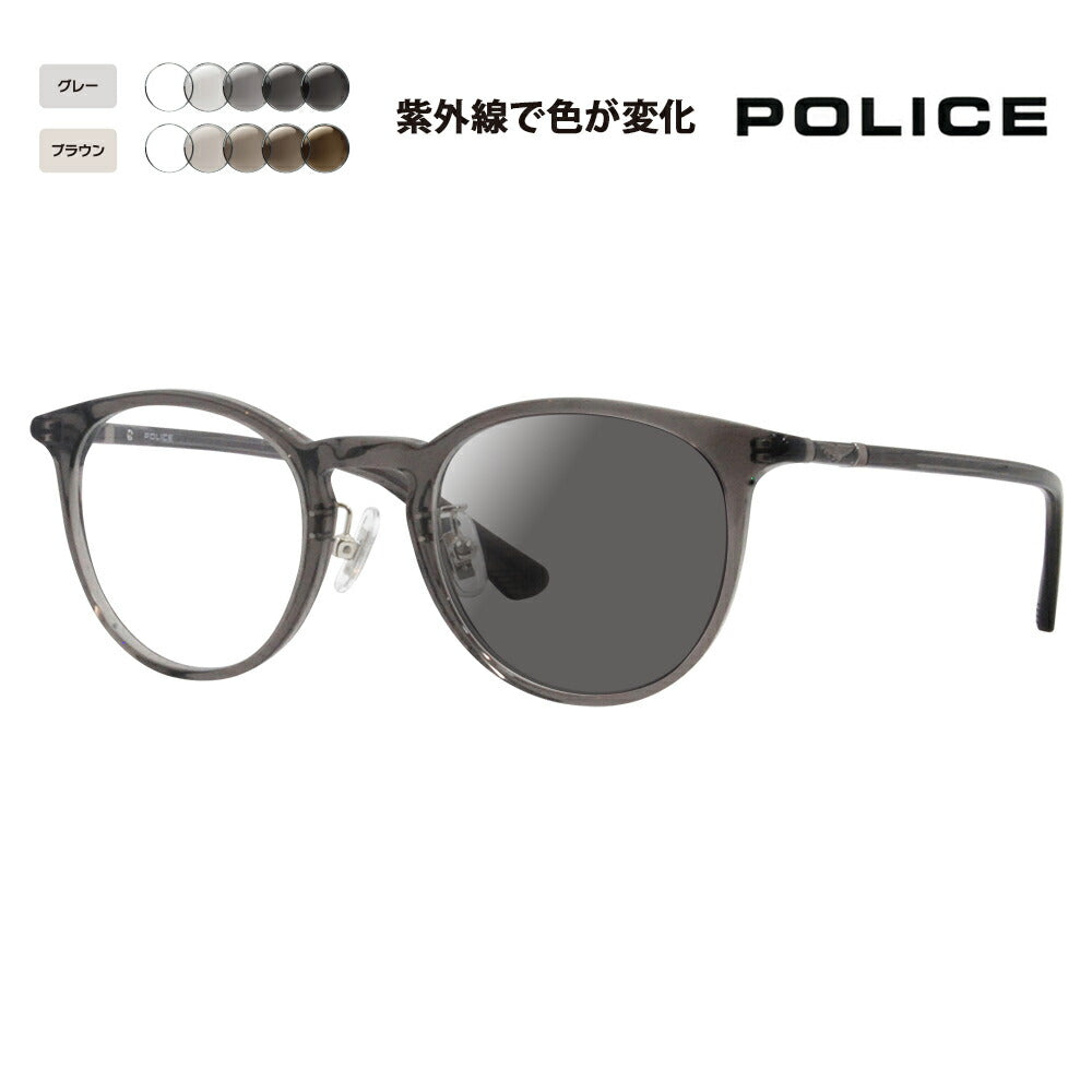 [Authorized Retailer] Police Glasses Frame Sunglasses Photochromic Lens Set VPLF53J 09HP 47 POLICE Boston Cell Full Rim Japan Collection Fashion Glasses Glasses 