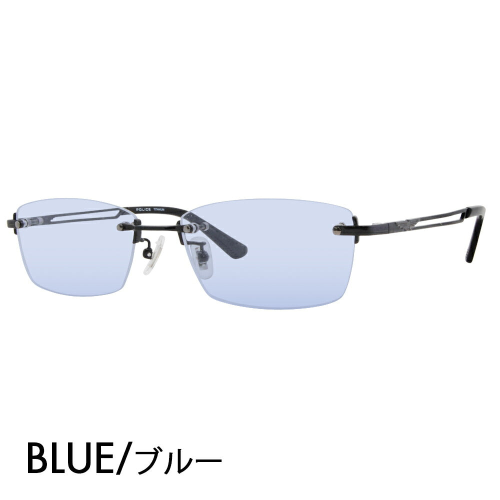 [Authorized Retailer] Police Glasses Frame Sunglasses Color Lens Set VPLL39J 0530 55 POLICE 2023 Model Men's Square Rimless Two-Point Frameless Titanium Fashion Glasses Glasses 