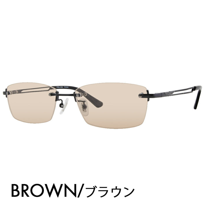 [Authorized Retailer] Police Glasses Frame Sunglasses Color Lens Set VPLL39J 0530 55 POLICE 2023 Model Men's Square Rimless Two-Point Frameless Titanium Fashion Glasses Glasses 