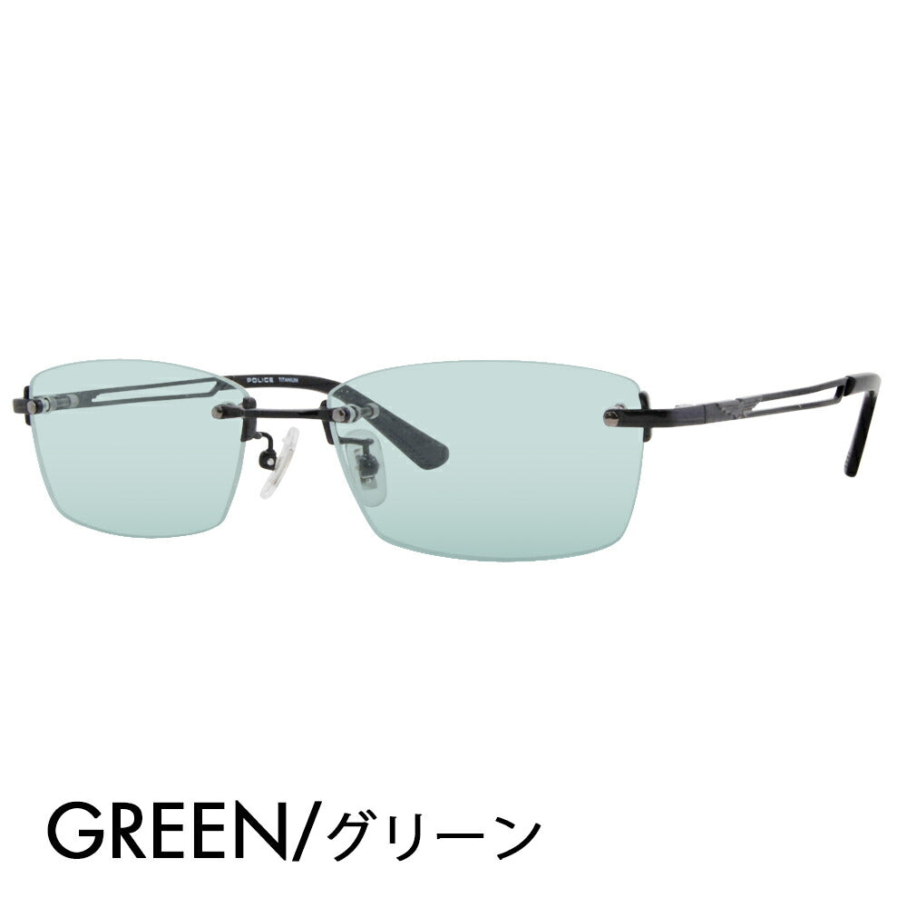 [Authorized Retailer] Police Glasses Frame Sunglasses Color Lens Set VPLL39J 0530 55 POLICE 2023 Model Men's Square Rimless Two-Point Frameless Titanium Fashion Glasses Glasses 