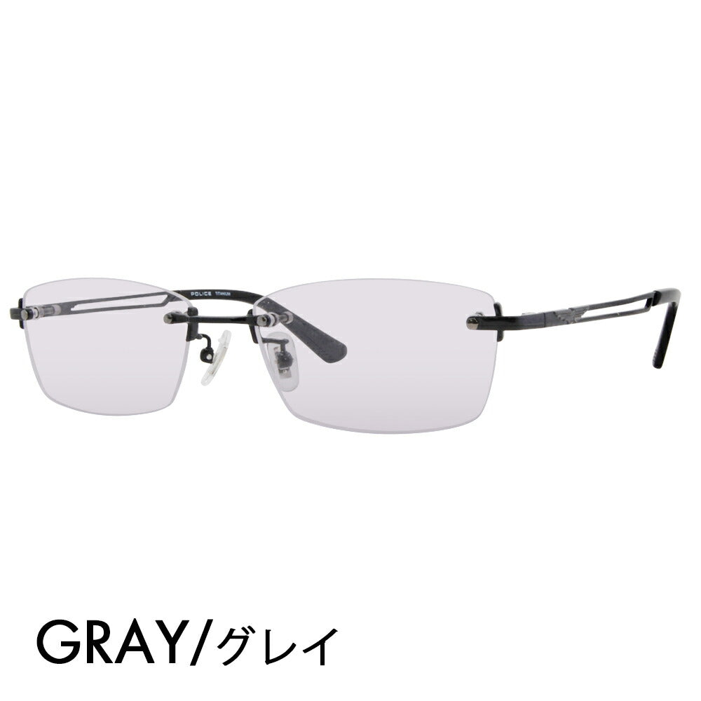 [Authorized Retailer] Police Glasses Frame Sunglasses Color Lens Set VPLL39J 0530 55 POLICE 2023 Model Men's Square Rimless Two-Point Frameless Titanium Fashion Glasses Glasses 