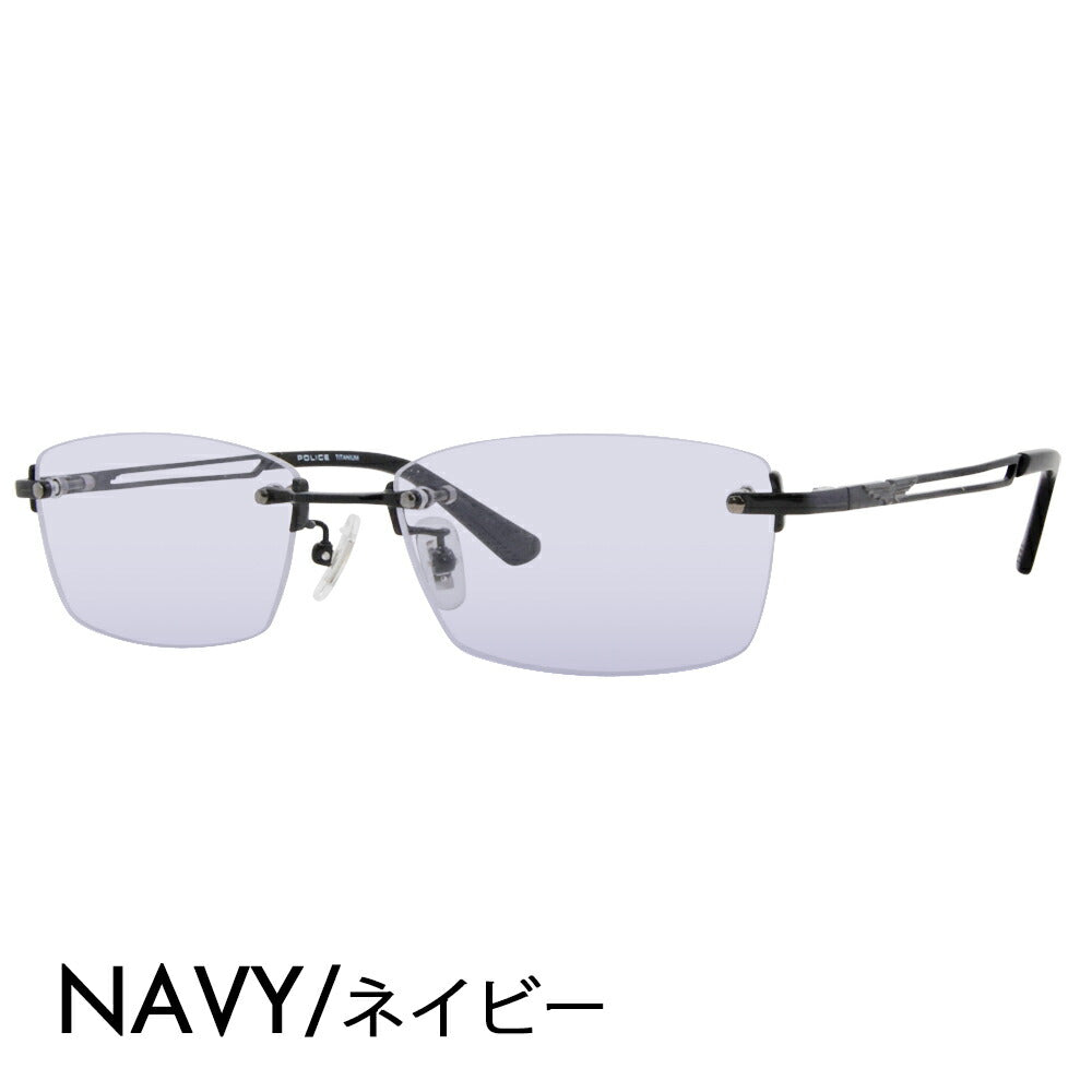 [Authorized Retailer] Police Glasses Frame Sunglasses Color Lens Set VPLL39J 0530 55 POLICE 2023 Model Men's Square Rimless Two-Point Frameless Titanium Fashion Glasses Glasses 