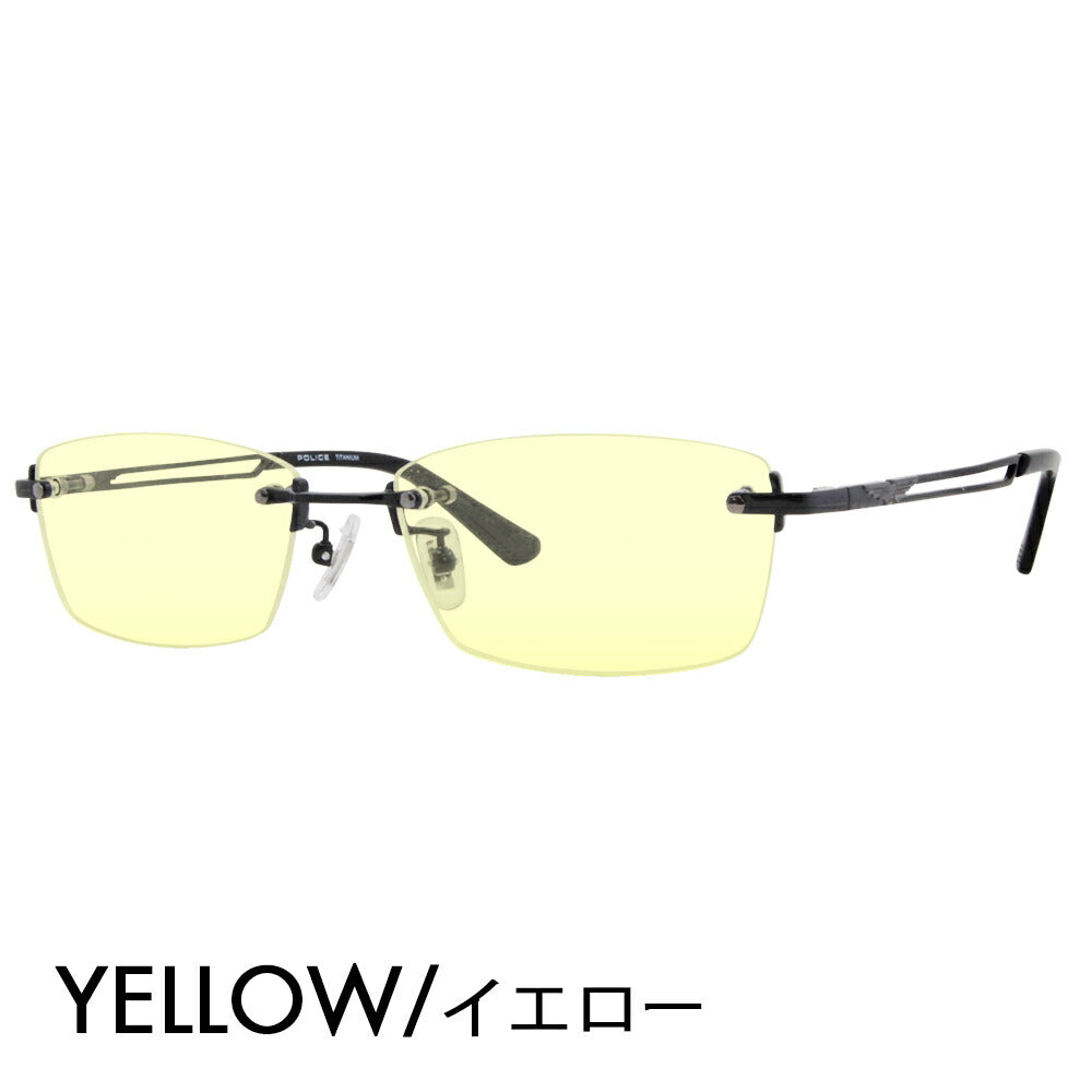 [Authorized Retailer] Police Glasses Frame Sunglasses Color Lens Set VPLL39J 0530 55 POLICE 2023 Model Men's Square Rimless Two-Point Frameless Titanium Fashion Glasses Glasses 