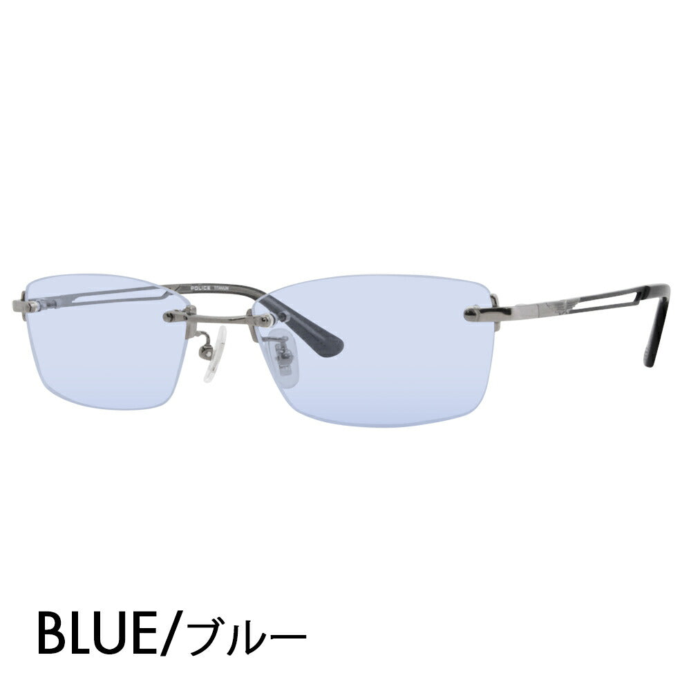 [Authorized Retailer] Police Glasses Frame Sunglasses Color Lens Set VPLL39J 0568 55 POLICE 2023 Model Men's Square Rimless Two-Point Frameless Titanium Fashion Glasses Glasses 