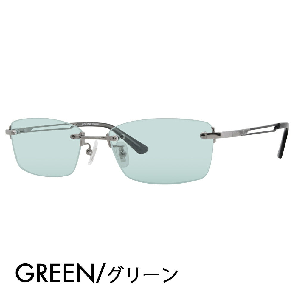 [Authorized Retailer] Police Glasses Frame Sunglasses Color Lens Set VPLL39J 0568 55 POLICE 2023 Model Men's Square Rimless Two-Point Frameless Titanium Fashion Glasses Glasses 