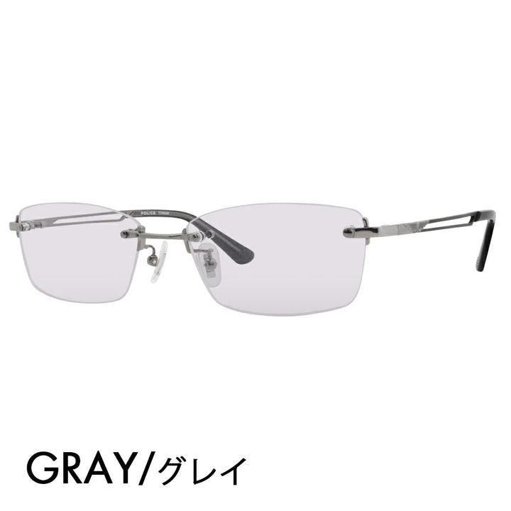 [Authorized Retailer] Police Glasses Frame Sunglasses Color Lens Set VPLL39J 0568 55 POLICE 2023 Model Men's Square Rimless Two-Point Frameless Titanium Fashion Glasses Glasses 