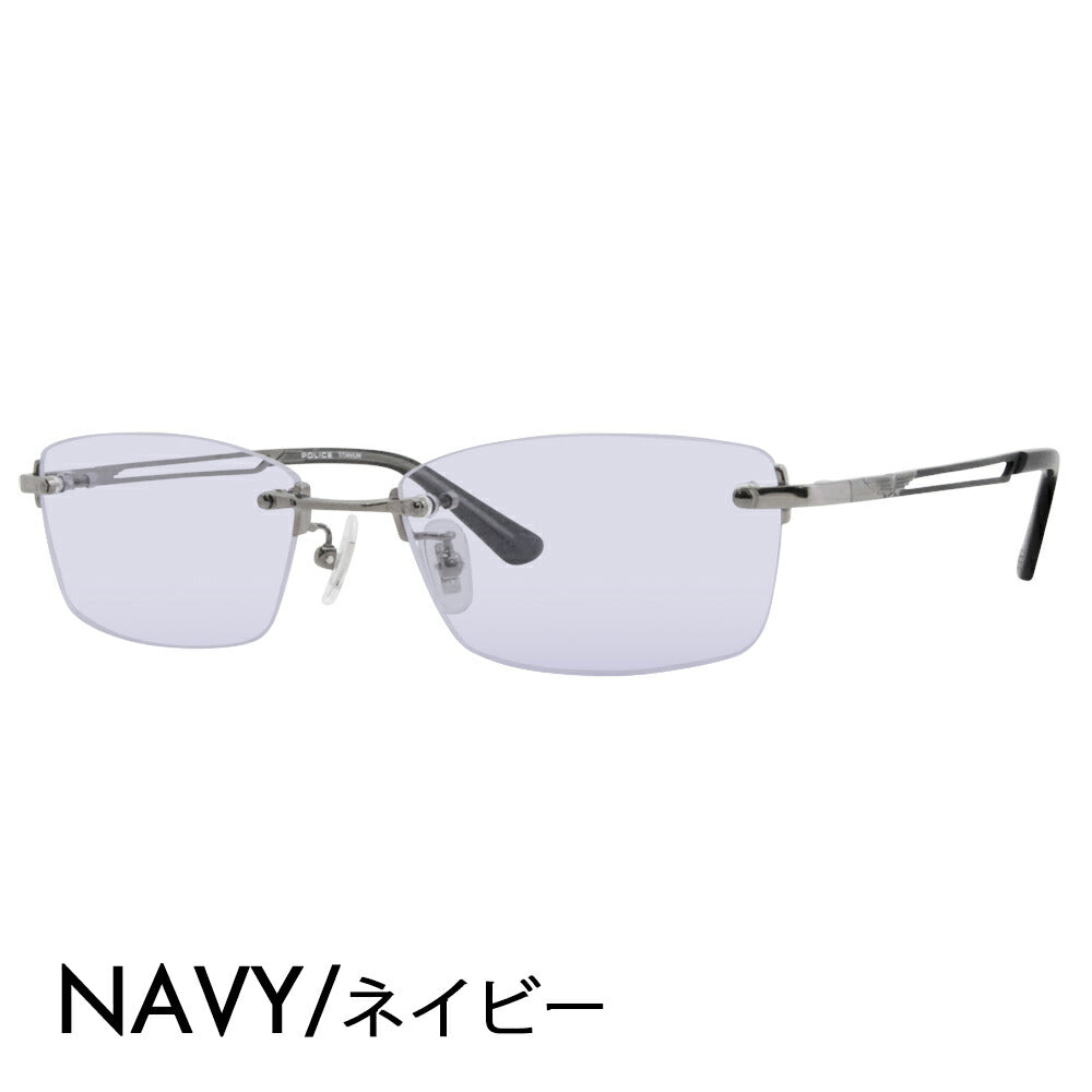 [Authorized Retailer] Police Glasses Frame Sunglasses Color Lens Set VPLL39J 0568 55 POLICE 2023 Model Men's Square Rimless Two-Point Frameless Titanium Fashion Glasses Glasses 